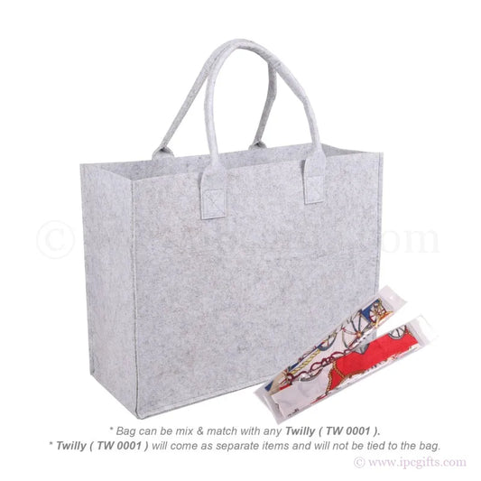 Fashionable Felt Shopping Bag With Twilly