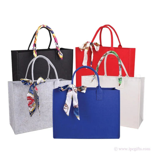 Fashionable Felt Shopping Bag With Twilly