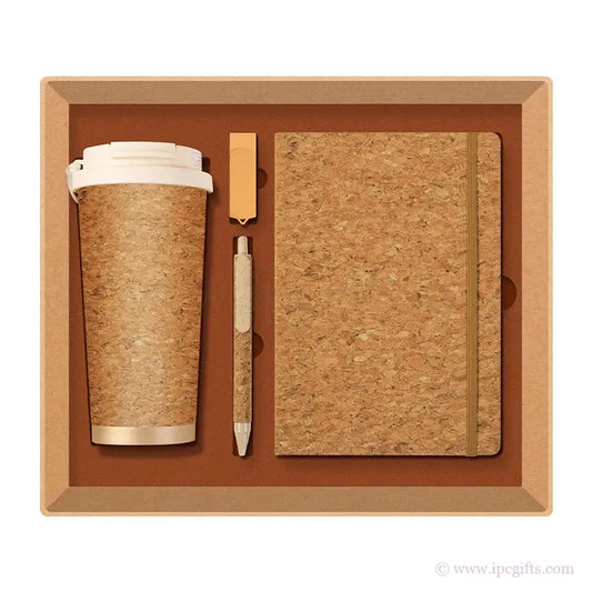 Custom Branded Cork Gift Set – Unique Green Promotion (4 in 1)