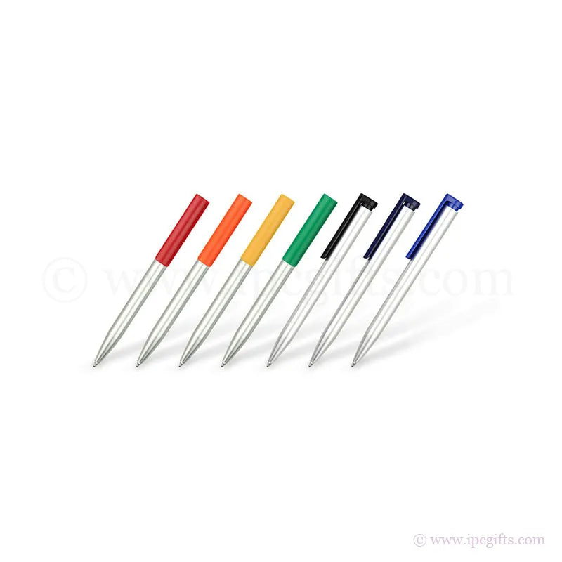 CALI - Plastic Ball Pen with Plastic Metallic Surface
