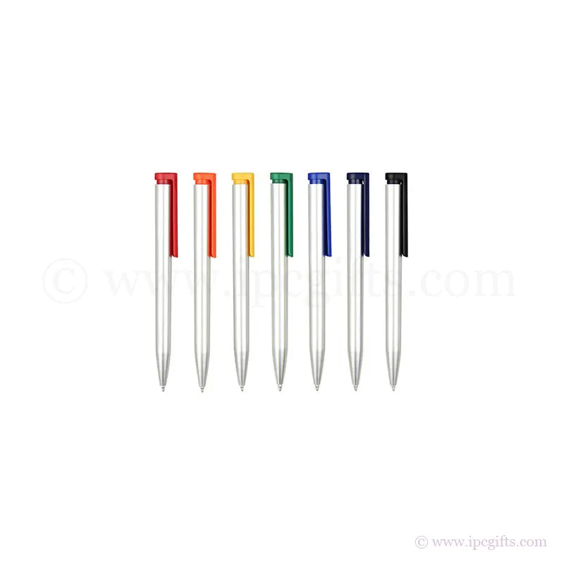 CALI - Plastic Ball Pen with Plastic Metallic Surface