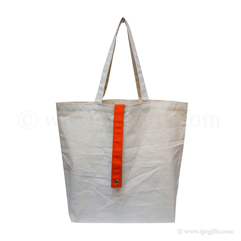 Foldable Canvas Bag with Colourful Strap