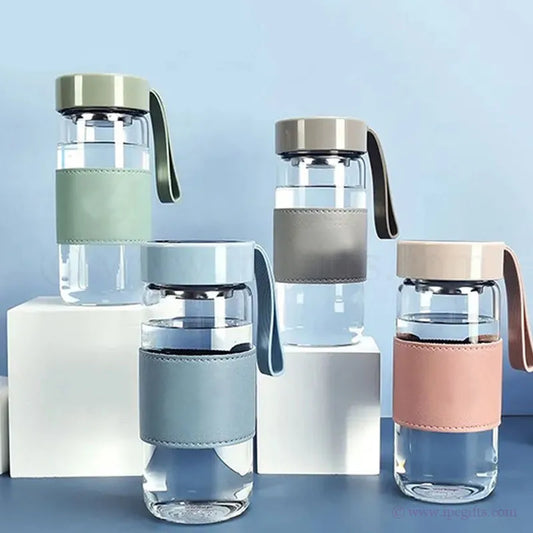 Aquatic Glass Bottle with PU Sleeve (New Arrival)