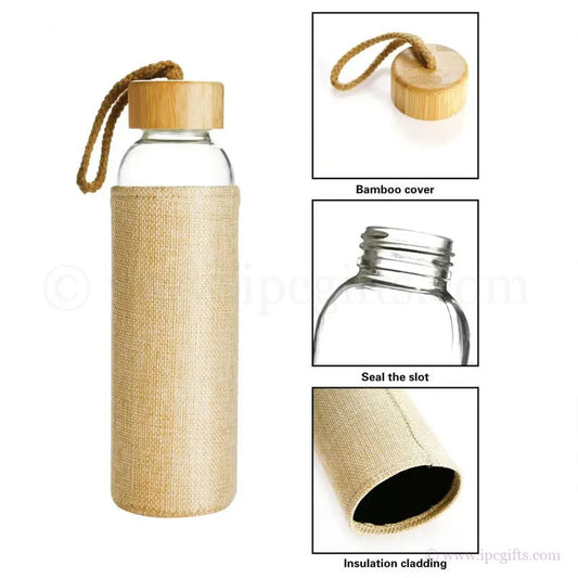 Eco Jute Bamboo Glass Bottle-Ideal for Corporate Campaigns