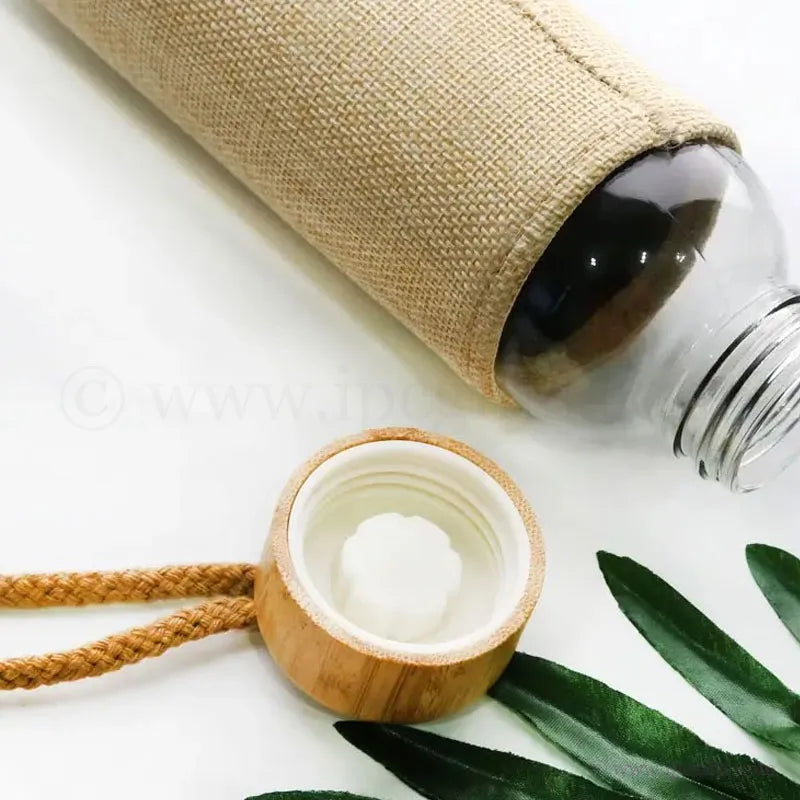 Eco Jute Bamboo Glass Bottle-Ideal for Corporate Campaigns