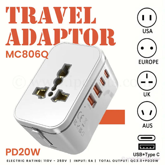 Universal Travel Adaptor – Worldwide Compatibility (White)