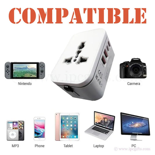 Universal Travel Adaptor – Worldwide Compatibility (White)