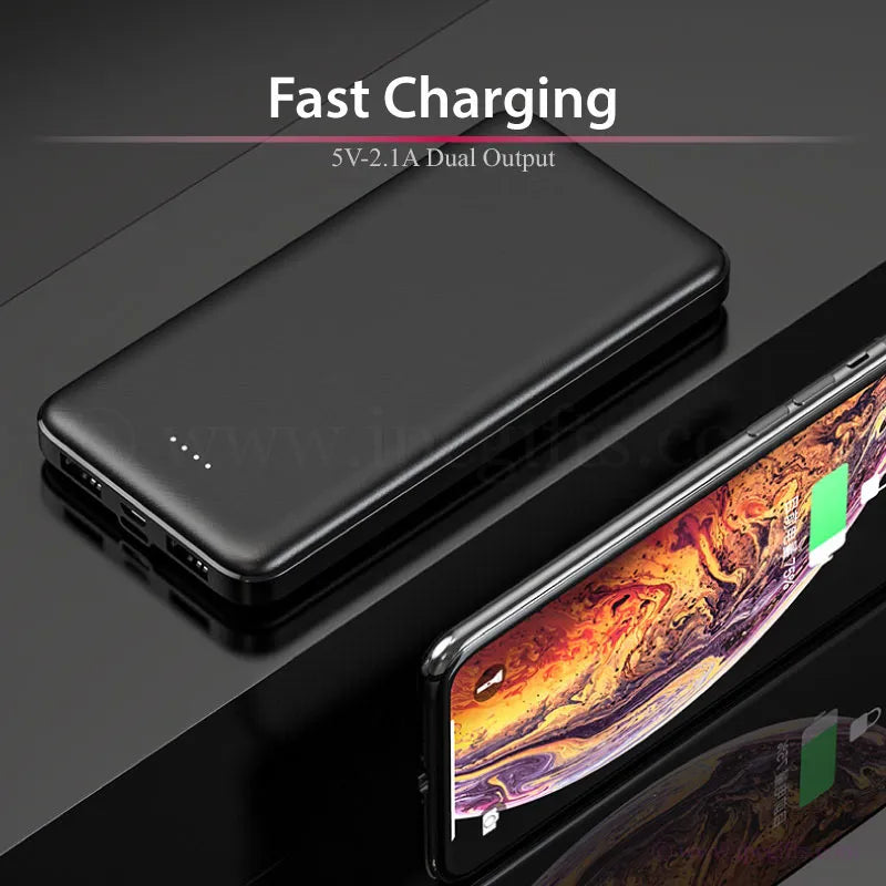 Super Slim 10000mAh POWERBANK - 2.1A FAST CHARGE