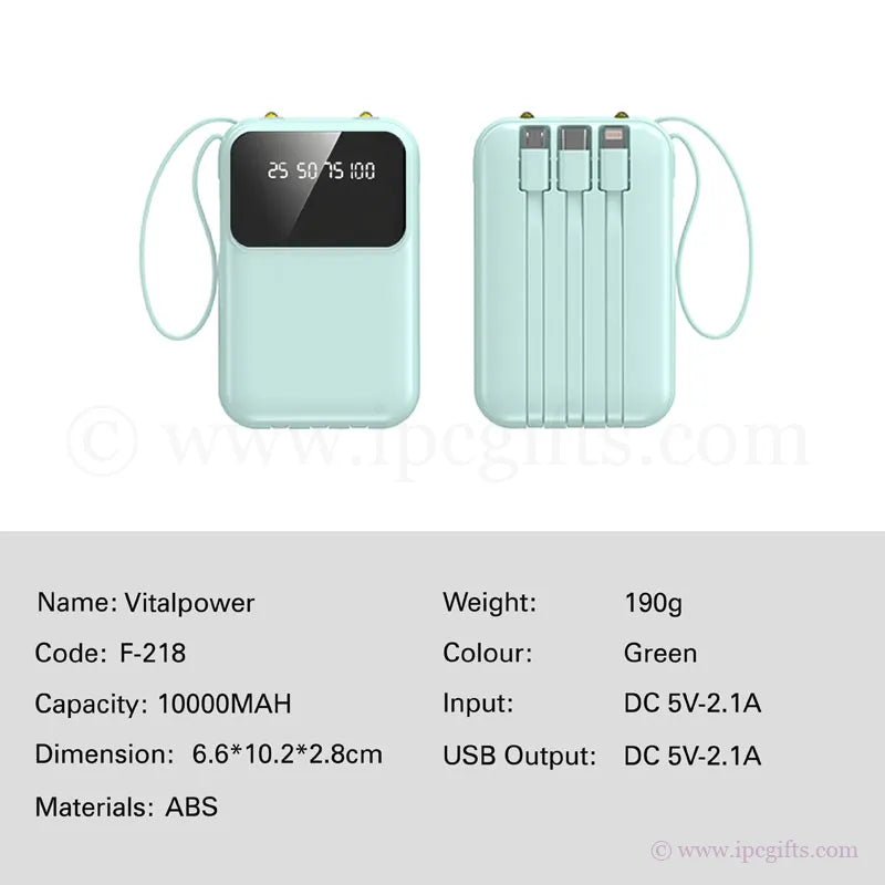 Baby Green Portable Power Bank – Charge Anywhere, Anytime