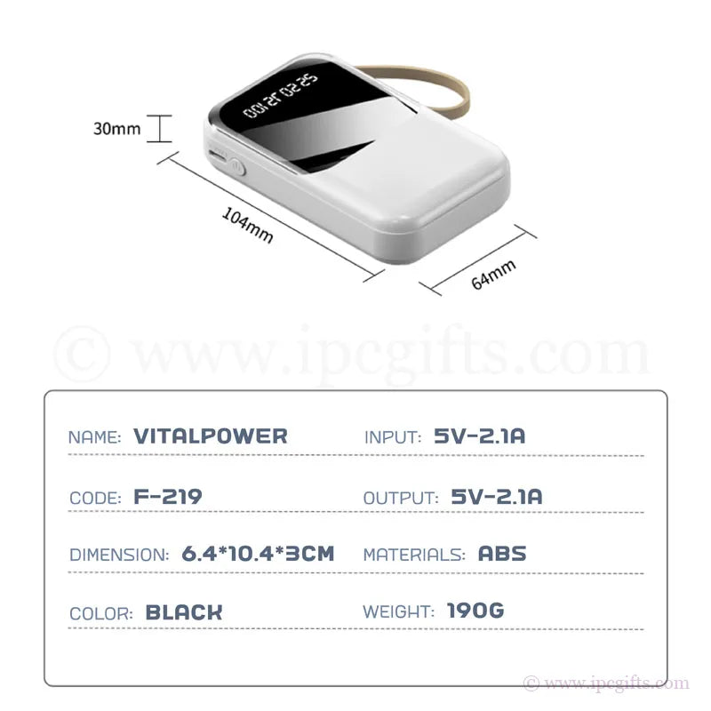 10,000mAh Power Bank – High-Capacity Backup Charger