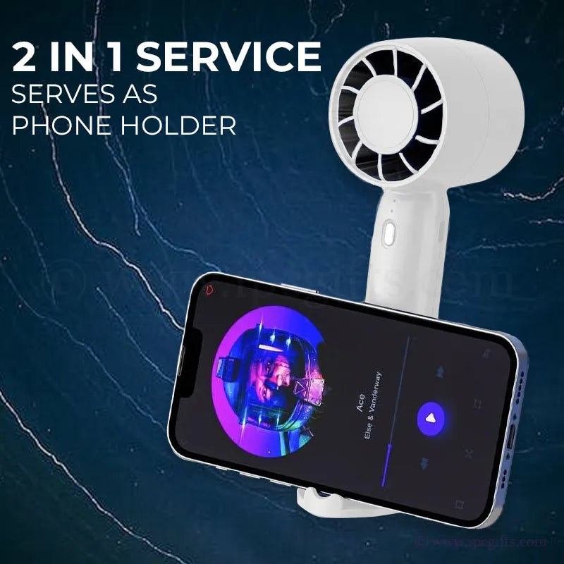 Storm Handheld Fan with Handphone Stand