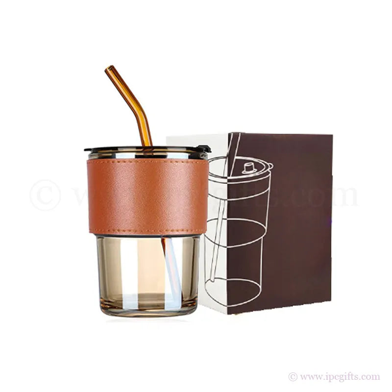 MONTE 2 Premium Color Glass Mug with PU Sleeve- 400ml
