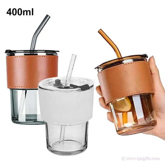 MONTE 2 Premium Color Glass Mug with PU Sleeve- 400ml