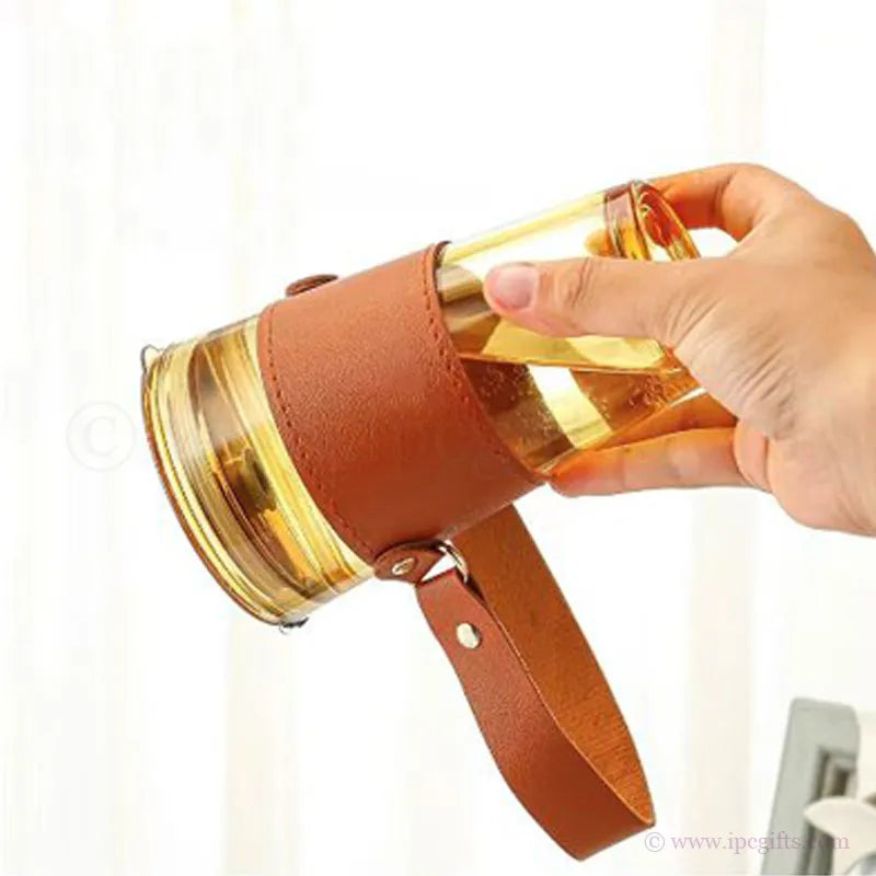 MONTE 3 Premium Color Glass Mug with PU Sleeve - 450ml