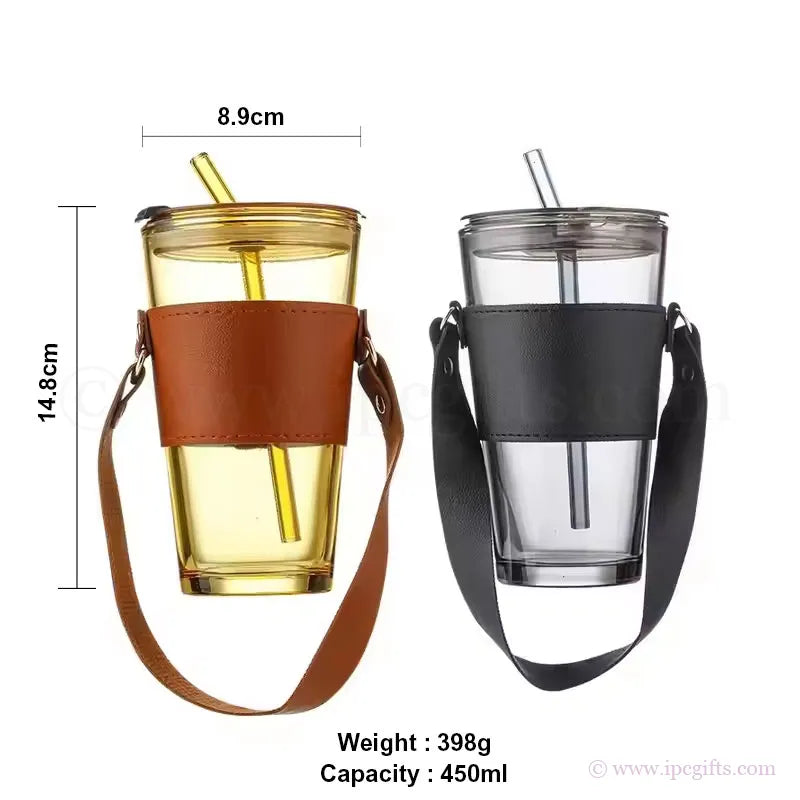MONTE 3 Premium Color Glass Mug with PU Sleeve - 450ml