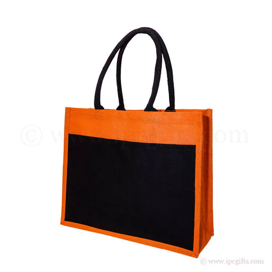 Rustic Jute Bag with Black Base