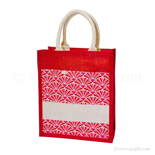 Japanese motive JUTE BAG - Fan Pattern