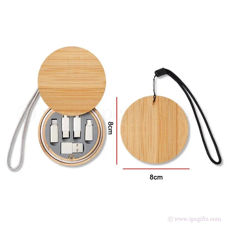 Eco Bamboo 5in1 Multifunctional Cable Set-Perfect for Sustainability