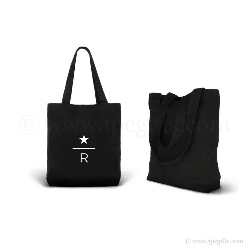 Premium Black Canvas Shopping Bag