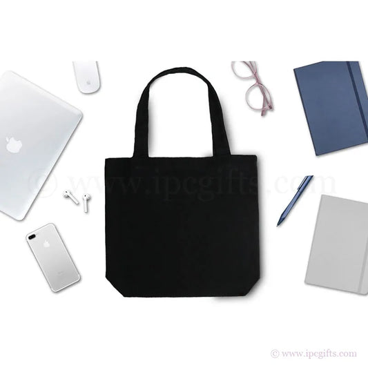 Premium Black Canvas Shopping Bag