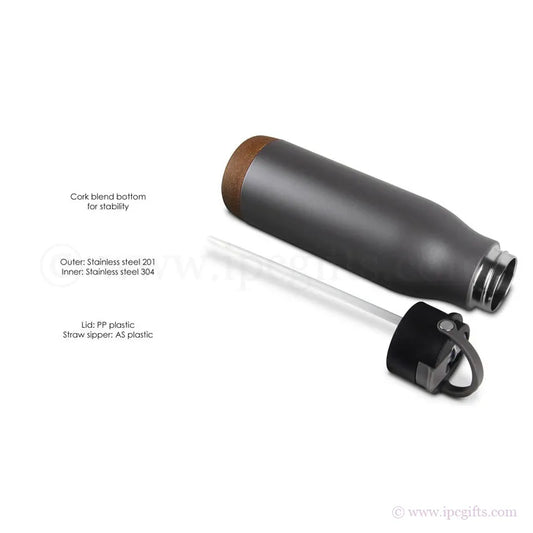 TREKKER Stainless Steel Drinking bottle with CORK BASE