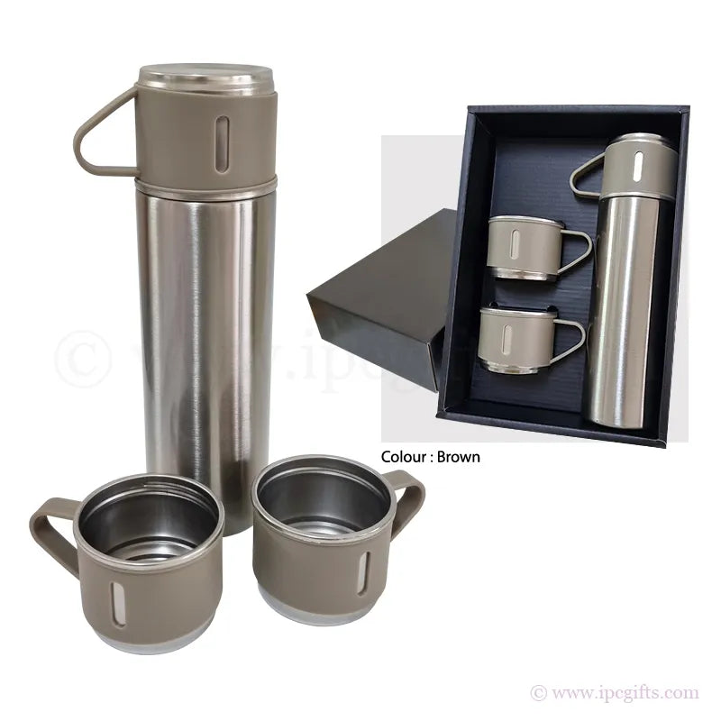 Thermos Flask Gift Set with 2 Cups