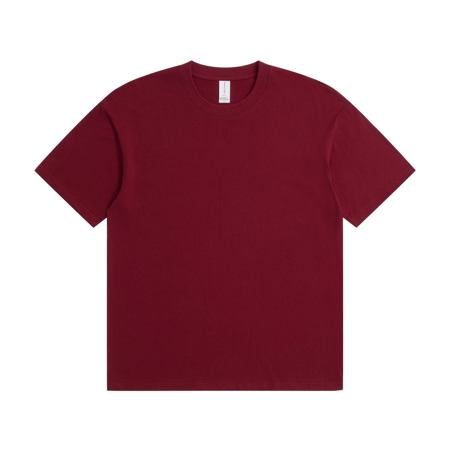 180G Adult Round Neck Short Sleeve T-Shirt - Wine Red