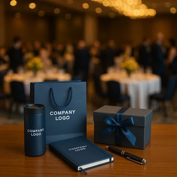 annual dinner door gift set with event on the background