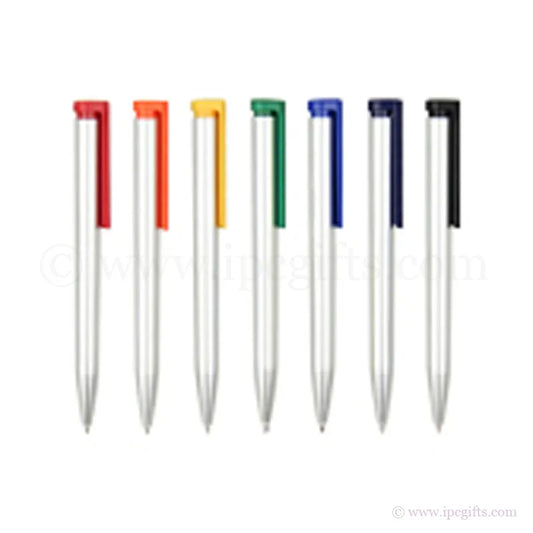 CALI - Plastic Ball Pen with Plastic Metallic Surface
