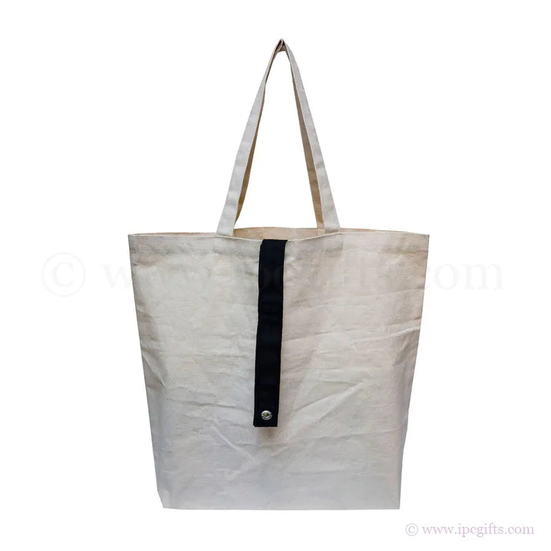Foldable Canvas Bag with Colourful Strap