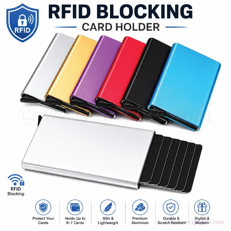 Sleek RFID Blocking Card Holder-Light & Cool for Work