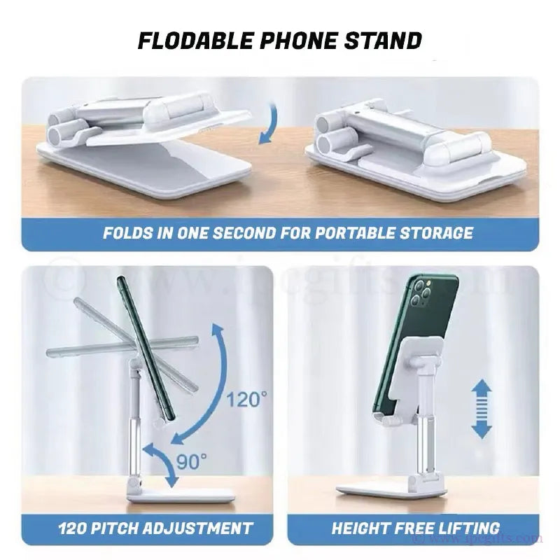 Folding Desktop Phone Stand-Portable Foldable Mobile Holder for Desk, Office & Bedside Table