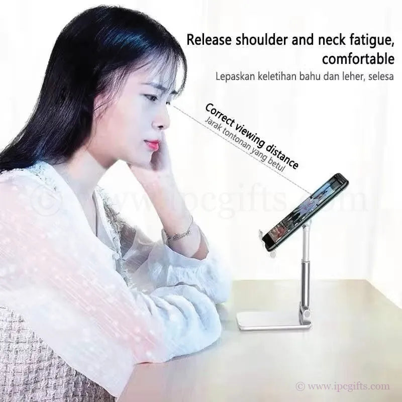 Folding Desktop Phone Stand-Portable Foldable Mobile Holder for Desk, Office & Bedside Table