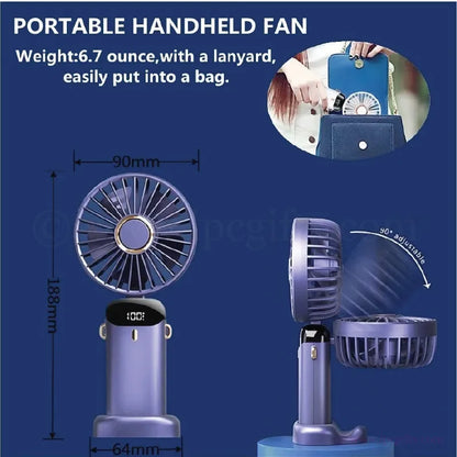 N15 Handy Mini Fan 5 Speed-Personal Cooling Fan for Travel, Office & Outdoor Use