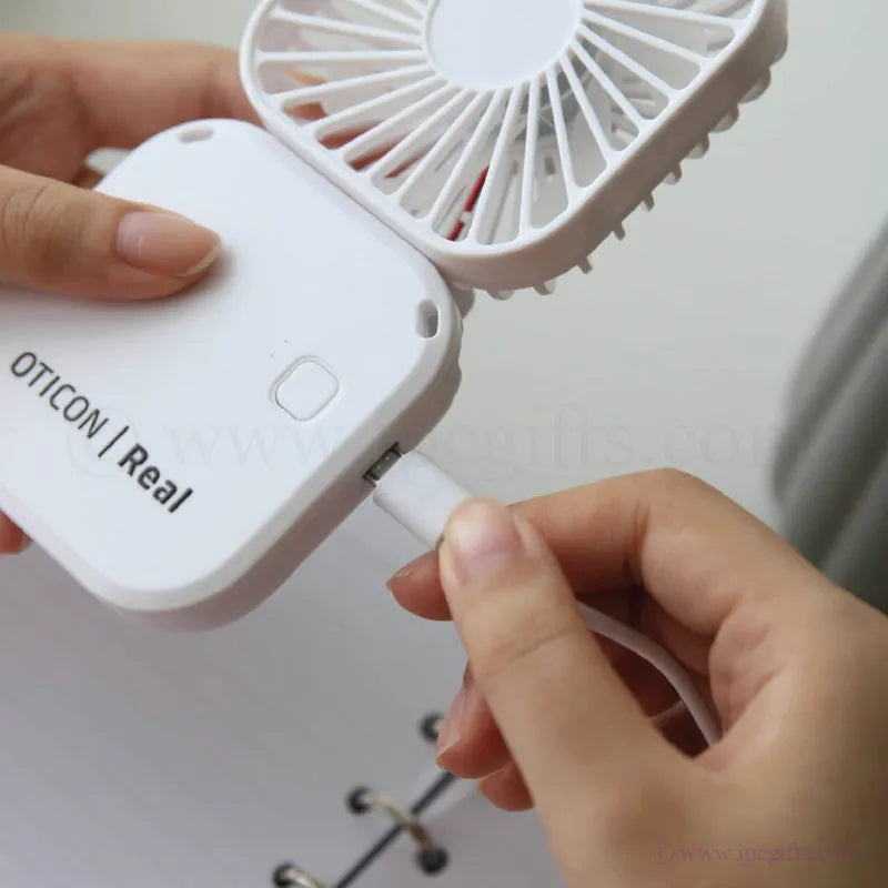 F10 Foldable Portable Mini Fan 3 Speed With Rope-Adjustable Angle USB Fan for Baby Stroller, Desk & Treadmill