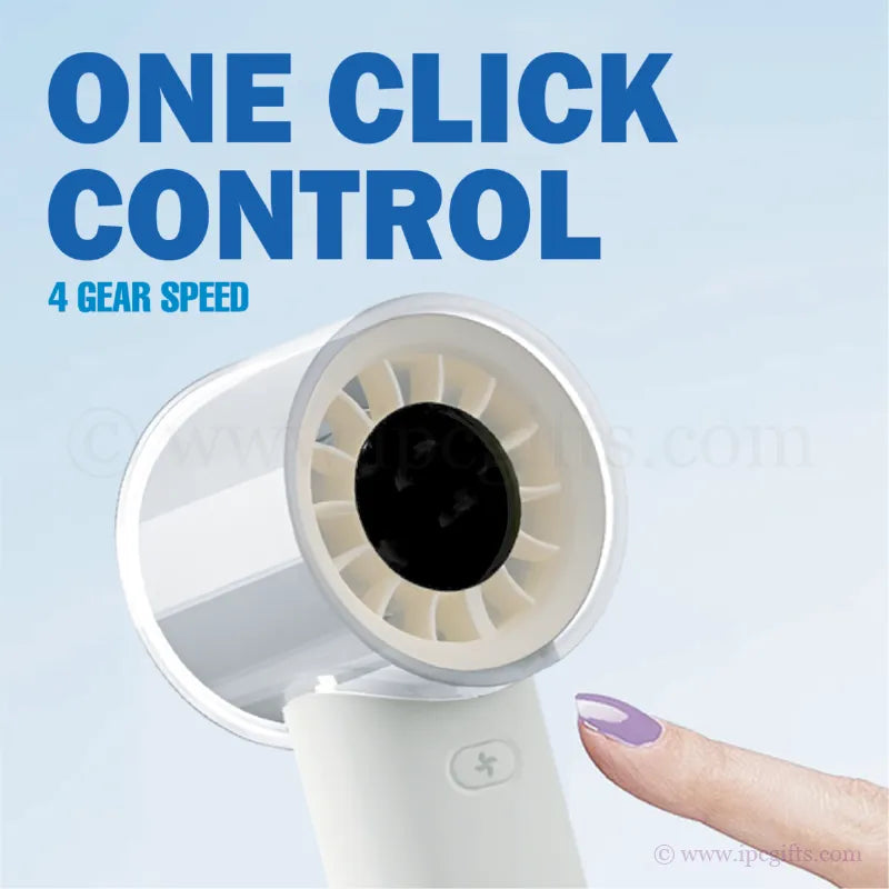 Handy Turbo Fan 5 speed-Ultra-Slim Mini Fan USB Rechargeable for Bag & Purse