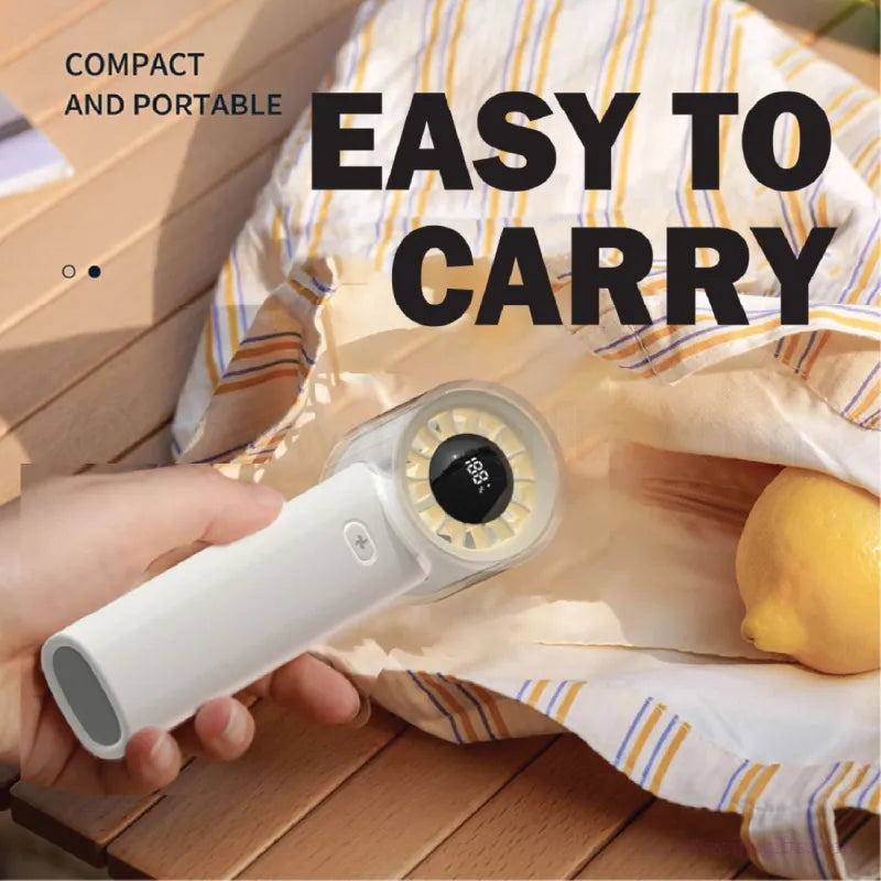 Handy Turbo Fan 5 speed-Ultra-Slim Mini Fan USB Rechargeable for Bag & Purse