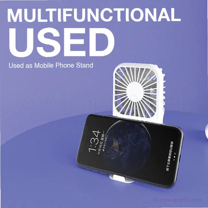Portable Mini Pocket Fan with Stand 3 Speed