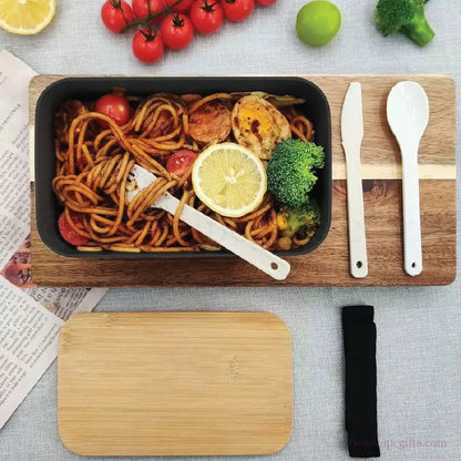 Single Layer Bamboo Lunch Jar Eco Friendly – Reusable BPA Free Food Container with Lid for Office, School & Picnic