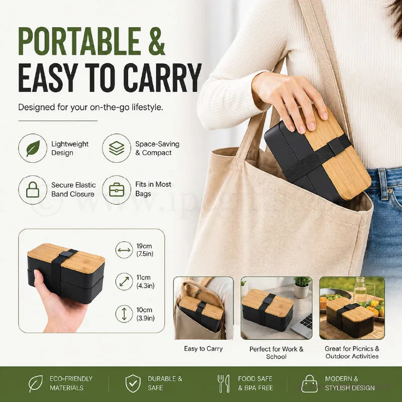 Bamboo Fibre Lunch Box – Lightweight Sustainable Food Storage Box for Meal Prep & Outdoor