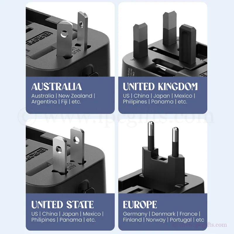 Universal Travel Adaptor – Worldwide Compatibility (Black)