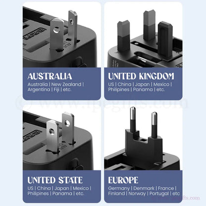 Universal Travel Adaptor – Worldwide Compatibility (Black)