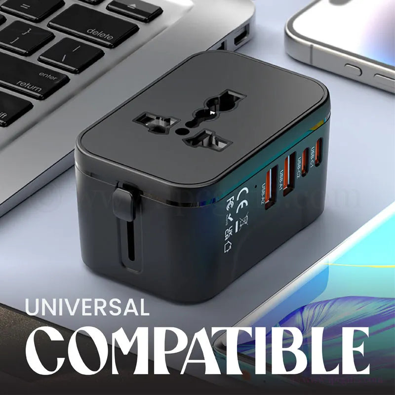 Universal Travel Adaptor – Worldwide Compatibility (Black)