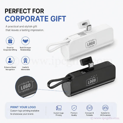 Portable Mini Powerbank 5000mAh With 2 Ways Type-C