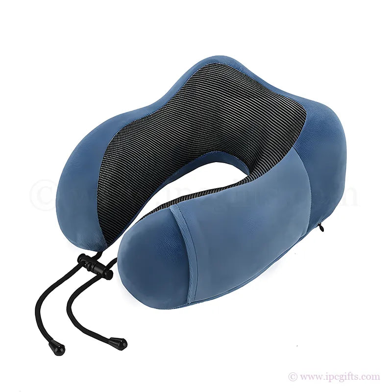 Memory Foam Travel Pillow Ergonomic – Portable Neck Support Pillow for Flight, Car & Long Journey