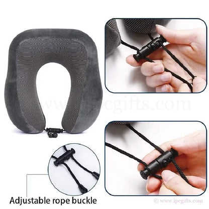 Memory Foam Travel Pillow Ergonomic – Portable Neck Support Pillow for Flight, Car & Long Journey
