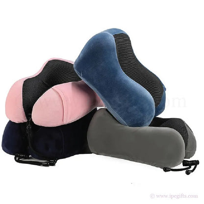 Memory Foam Travel Pillow Ergonomic – Portable Neck Support Pillow for Flight, Car & Long Journey