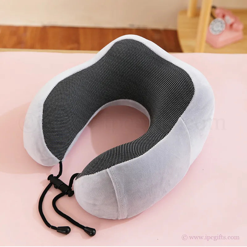 Memory Foam Travel Pillow Ergonomic – Portable Neck Support Pillow for Flight, Car & Long Journey