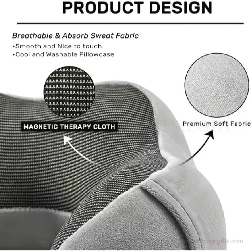 Memory Foam Travel Pillow Ergonomic – Portable Neck Support Pillow for Flight, Car & Long Journey