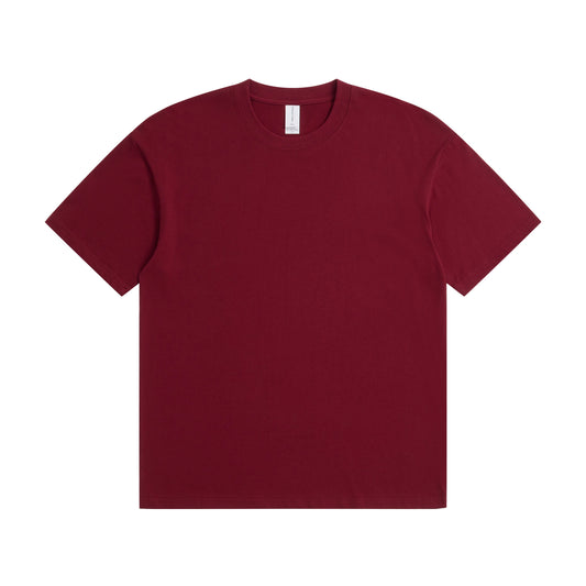 180G Adult Round Neck Short Sleeve T-Shirt - Wine Red